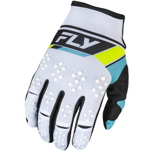 Fly Racing Kinetic Prix Gloves (2024) - White/Black/Hi-Vis